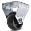 Pressed Steel Fixed Castors With Black Polypropylene Wheel - 50mm to 100mm