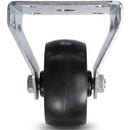Pressed Steel Fixed Castors With Black Polypropylene Wheel - 50mm to 100mm