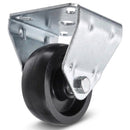 Pressed Steel Fixed Castors With Black Polypropylene Wheel - 50mm to 100mm
