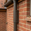 76mm Diameter Aluminium Downpipe Access Plate — RAL 7022 (in use)