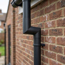 Flush Joint Aluminium Downpipe Bends 63mm Diameter — RAL 7016 / 92.5 Deg (in use)