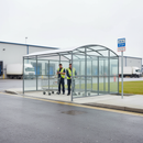 Light Gray Premium Waiting-Trolley Shelter with Clear PETG Cladding - 1m to 5m Extension