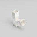 72x72mm Traditional Square Aluminium Downpipe Branches — RAL 9016 / 112.5 Degrees