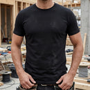 Slim Fit Cotton Crew Neck Work T-Shirt - Black