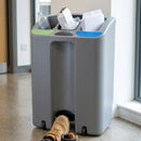 90 litre triple-compartment waste segregation bin with pedal lid
