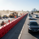 Light Gray High-Performance Crash Tested Safety Barrier - 50MPH Wind Resistant