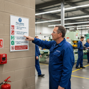 Rosy Brown Premium Fire Action Safety Signs for Emergency Guidance