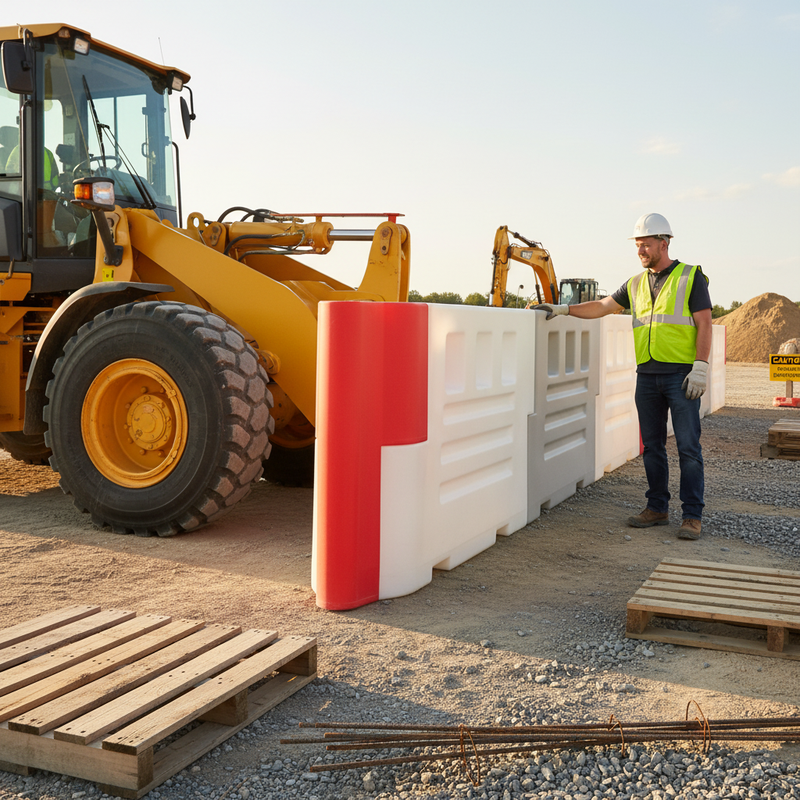 Light Gray Premium Water-Filled Barrier Front Stop for Safety and Protection