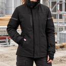 Women's Insulated Work Jacket with Fleece Collar Black/Black