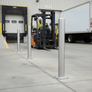 Gray Heavy Duty Fixed Steel Security Bollard - 1000mm Tall for Safety