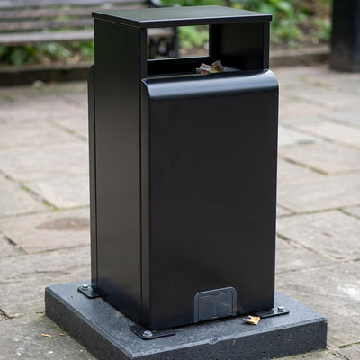 100 Litre steel litter bin with integrated bait box