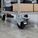 Dark Gray Light Duty Braked Bolt Hole Swivel Castors With Black Plastic Wheel - 50mm to 100mm