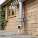 Traditional Aluminium Downpipe Shoe 63mm Diameter — RAL 9006 (in use)