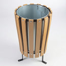 40L Wood Effect Plastic External Waste Bin with Steel Frame (view 2)