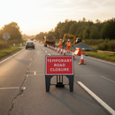 Dim Gray High-Performance Temporary Road Closure Sign 600 x 450mm
