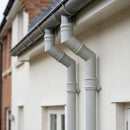 76mm Diameter Traditional Aluminium Downpipe Bends 92.5° & 112.5° — RAL 7035 / 112.5 Degrees (in use)