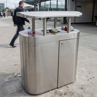 270 Litre Triple External Recycling Bin with Orbit Hood