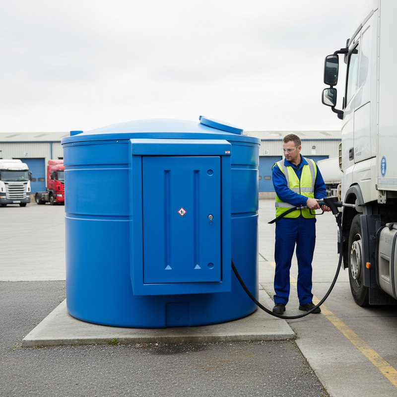 Midnight Blue 5000 Litre Heavy Duty AdBlue Dispenser with Lockable Cabinet