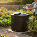 Dark Olive Green Large Non Potable 1300 Litre Cylindrical Water Storage Tank - Heavy Duty