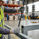 Gray Professional Angled Ball Post Without Base - 1150mm Height with 450mm Ball Centers for Welding Applications