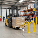 Rosy Brown Premium Cranked Wheel Guide Safety Barrier Pair for Loading Bays