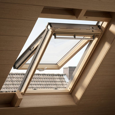 Top Hung Roof Window 3070mm Pine Finish Laminated Glazing