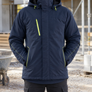 Dark Navy Blue/Hi-Vis Yellow Stretch Insulated Winter Coat