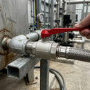 2" BSP Male × Female Plated Brass Lever Ball Valve, 122mm