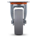 Pressed Steel Swivel Castors With Grey Cast Iron Wheel - 80mm & 100mm