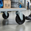 Light Duty Bolt Hole Swivel Castors With Black Plastic Wheel - 50mm to 100mm