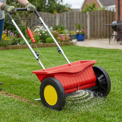 20L Drop Spreader with 43cm Spread Width & Adjustable Handle