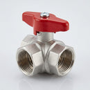 3/8" BSP Female x 3/8" BSP Female Plated Brass Ball Valve, 48mm (view 2)