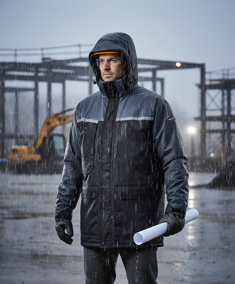 Dark Slate Gray High-Performance PVC Coated Parka Jackets for Outdoor Use