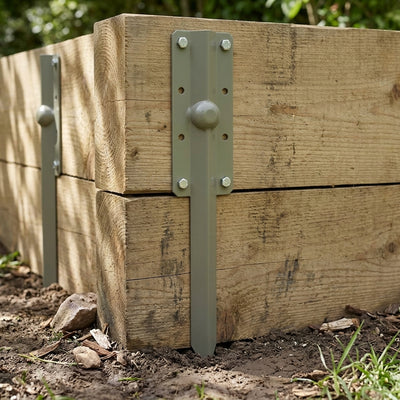 Double Sleeper Pin Straight Bracket 750mm x 2mm Olive Grey