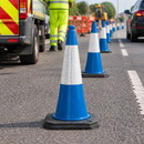 Two-Part Traffic Cone with Reflective Sleeve - 750mm Blue