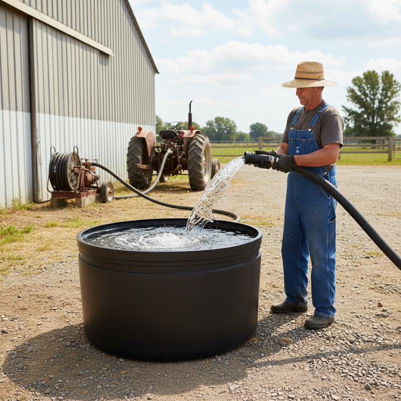 Light Gray Heavy Duty Open Top 1600 Litre Water Tank for Versatile Storage