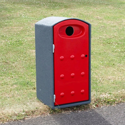 112 Litre recycling bin with rounded roof and hinged door