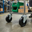 Light Duty Bolt Hole Swivel Castors With Black Plastic Wheel - 50mm to 100mm