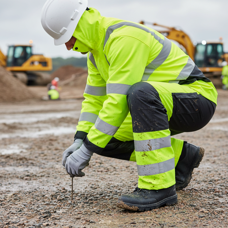 Rosy Brown Premium Two-tone Hi-vis Waterproof Trousers - Breathable and Durable