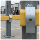 Dark Gray Premium Open Box Beam Crash Barrier Post Attachment Clip for Secure Installation and Positioning