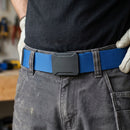 Durable Work Belt with Rubber-Coated Metal Buckle - True Blue