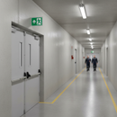 Light Slate Gray Premium Running Man Upwards Arrow Fire Safety Signs