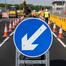 Tan Reversible Quick-Fit Traffic Sign Face for Left/Right Direction Indication