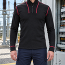 Black Wool Arc Flash & Flame Resistant Half Zip Shirt
