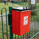 Post mountable galvanised steel dog waste bin