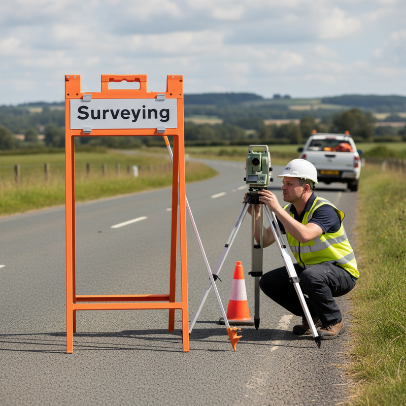 Light Slate Gray Professional Surveying Supplementary Plate for Road Signs