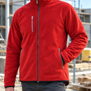 Anti-Pilling Fleece Work Jacket with Extended Rear Panel - Red (view 2)