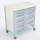 Steel Double Column Tray Trolley with 8 Deep Drawers – 150mm (view 2)