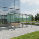 Gray Professional Smoking Shelter with Clear PETG Cladding - Multiple Sizes