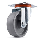 Pressed Steel Swivel Castors With Grey Cast Iron Wheel - 80mm & 100mm